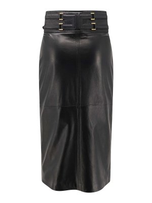 ELISABETTA FRANCHI: Knee length skirts & Midi - Leather Skirt