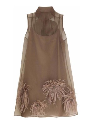 STAUD: abiti corti - Vestito Mini Albee Con Dettaglio Piume