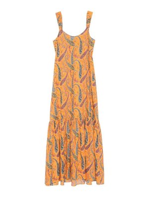 ETRO: Knielange Kleider - Knielanges Kleid - Orange