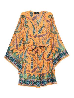 ETRO: Knielange Kleider - Knielanges Kleid - Orange