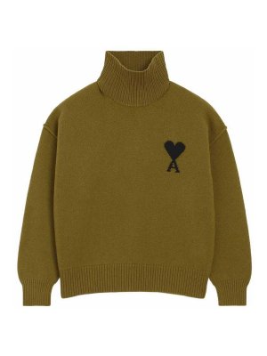 AMI PARIS: crew necks - Pull Col Cheminee  De Coeur