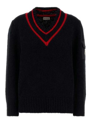 MONCLER: maglia collo a v - Scollo a V