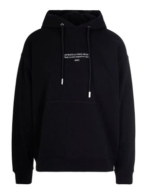 OFF-WHITE: Sweatshirts & Sweaters - Statement Skate Hoodie Black - White