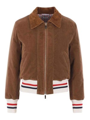 THOM BROWNE: casual jackets - Down Filled Cropped Flight Jacket