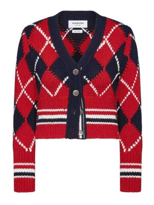 THOM BROWNE: Cardigans - Cardigan - Rot