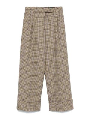 THOM BROWNE: Pantaloni sartoriali - Pantaloni a doppia piega a vita alta