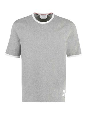THOM BROWNE: t-shirts - Ss Ringer Tee In Medium Weight Jersey