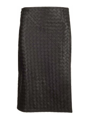 BOTTEGA VENETA: ニーレングススカート＆ミディ丈 - 膝丈/ミディスカート - ブラウン