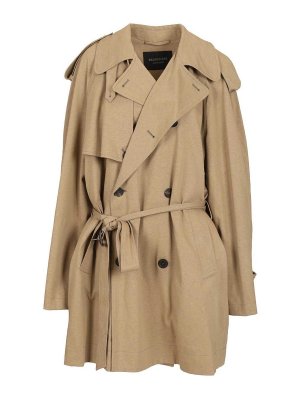 BALENCIAGA: trench coats - Cropped Trench Coat