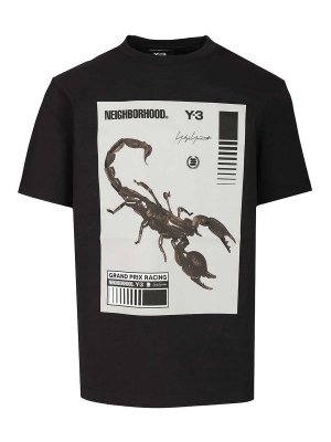 Y-3: t-shirts - Y-3 Nbhd Graphic T-Shirt