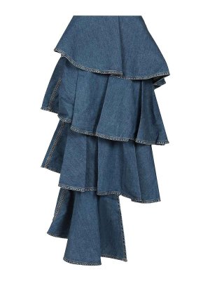 Alaïa: Faldas media pierna y semilargas - Falda Semilarga - Azul