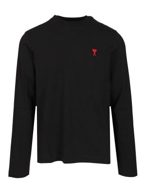 AMI PARIS: t-shirts - De Coeur Long-Sleeved T-Shirt