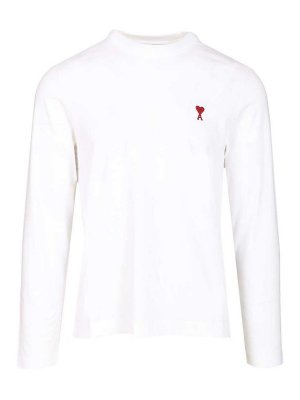AMI PARIS: t-shirts - De Coeur Long-Sleeved T-Shirt