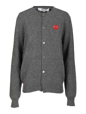 Comme des Garçons Play: cardigans - Merino Wool Cardigan
