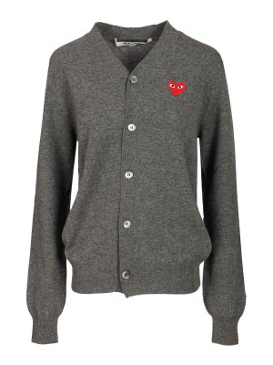 Comme des Garçons Play: cardigans - Wool Cardigan