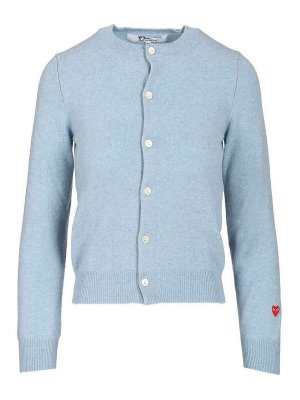 Comme des Garçons Play: cardigans - Wool Cardigan