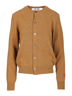 Comme des Garçons Play: cardigans - Wool Cardigan