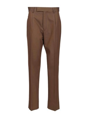 ZEGNA: casual trousers - Dark Foliage Cotton And Wool Trousers