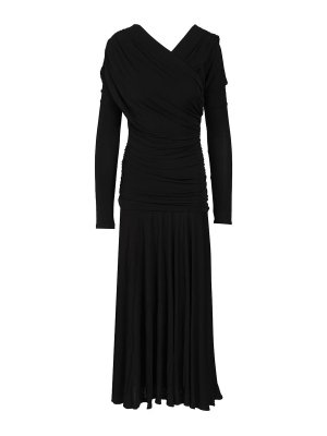 GANNI: Knielange Kleider - Knielanges Kleid - Schwarz