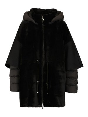 MOORER: padded coats - Raja Shearling Cape