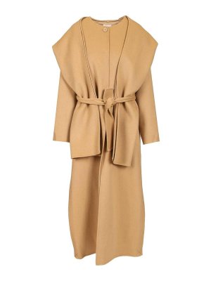 P.A.R.O.S.H.: knee length coats - Wool Coat With Scarf