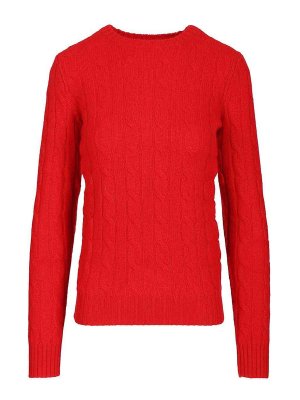 POLO RALPH LAUREN: Strickpullover mit Rundhalsausschnitt - Rundhalspullover - Rot