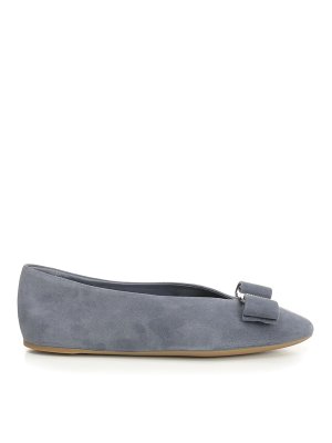 FERRAGAMO: flat shoes - Vara Suede Ballerina