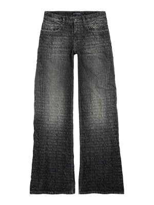 BALENCIAGA: casual trousers - Women`S Black Wide-Leg Trousers