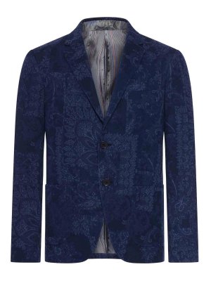 ETRO: casual jackets - Single-Breasted Jacquard Cotton Jacket