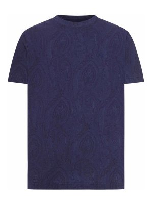 ETRO: t-shirts - Cotton T-Shirt With Arnica Pattern