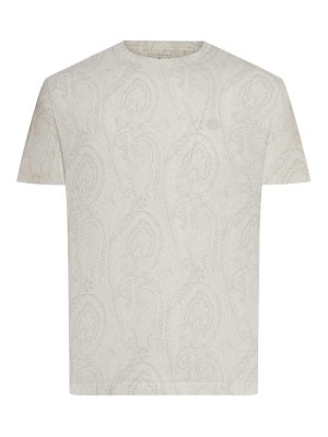 ETRO: t-shirts - Cotton T-Shirt With Arnica Pattern