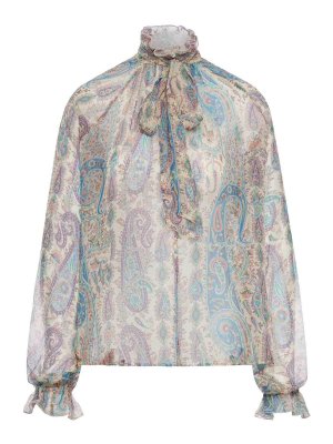 ETRO: bluse - Blusa In Creponne Di Seta