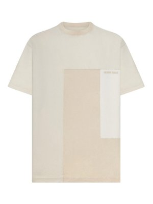 GOLDEN GOOSE: t-shirts - Cotton Jersey T-Shirt With Patchwork Effect
