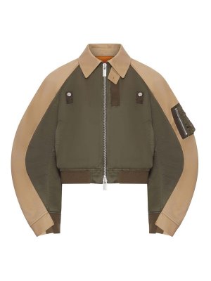 Sacai: pantaloni casual - Giubbotto in twill di cotone chino x nylon