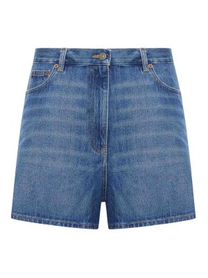 VALENTINO GARAVANI: pantaloni shorts - Pantaloncini di jeans tinta unita