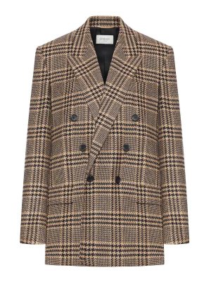 SAINT LAURENT: casual jackets - Prince Of Wales Silk And Cashmere Jacket