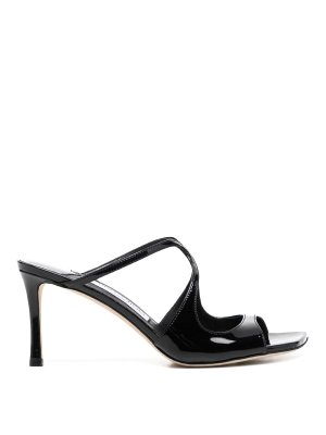 JIMMY CHOO: sandals - Anise 75Mm Shiny Leather Sandals