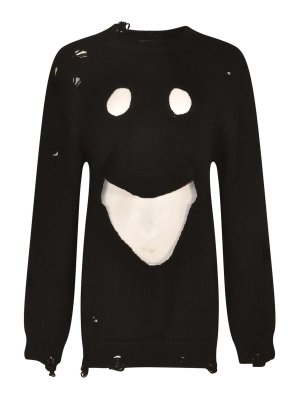 MOSCHINO: Pull col rond - Pull Col Rond - Noir