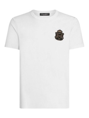DOLCE & GABBANA: t-shirts - White short-sleeved cotton T-shirt