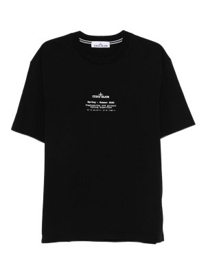 STONE ISLAND: t-shirts - Short-sleeved cotton T-shirt