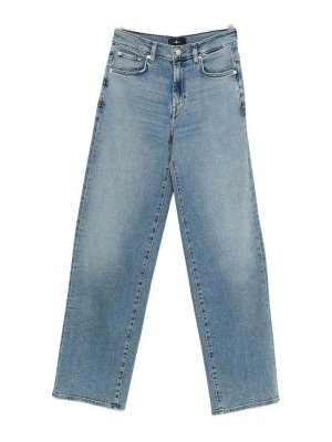 7 FOR ALL MANKIND: Jeans Rectos - Vaqueros Rectos - Lavado Oscuro