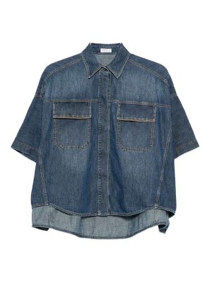 BRUNELLO CUCINELLI: Hemden - Hemd - Denim