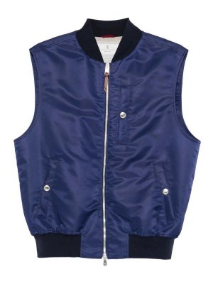 BRUNELLO CUCINELLI: ボンバージャケット - ボンバージャケット - ダークブルー