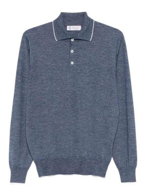 BRUNELLO CUCINELLI: ポロシャツ - ポロシャツ - ミディアムウォッシュ