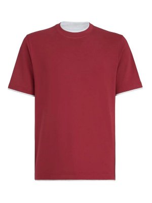 BRUNELLO CUCINELLI: Tシャツ - Tシャツ - 赤