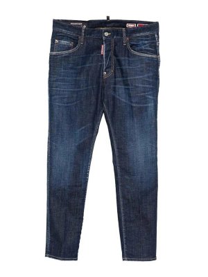 DSQUARED2: Jeans à jambe droite - Jean Droit - Bleu Foncé