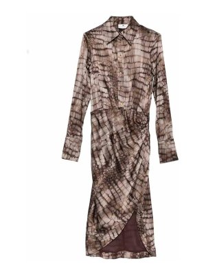 ELISABETTA FRANCHI: ニーレングスドレス - 膝丈ドレス - ブラウン