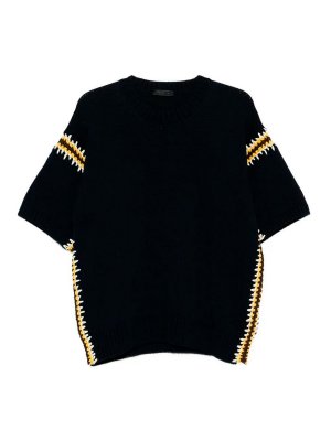 PRADA: polo shirts - Cotton Linen Polo Neck