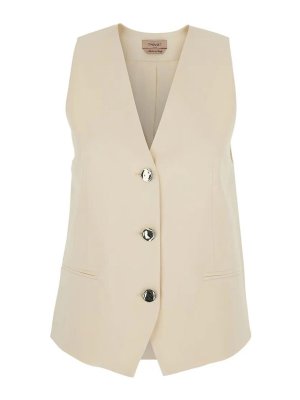 TWINSET: Chalecos  - Chaleco - Naranja