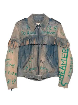 GOLDEN GOOSE: giacche blazer - Lettering sulla giacca con zip intera Journey